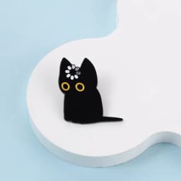 Black Cat Void Spinning Loading Enamel Pins Cartoon Cute Cat Animal Brooches Backpack Lapel Badge Funny Jewelry Gift for Friends