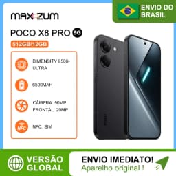 Poco X8 PRO 5G, 512GB/12GB, MediaTek Dimensity 8500-Ultra, Bateria 6500mAh, Câmera 50MP ,Versão Global