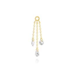 AIDE 925 Sterling Silver 9 Types Zircon CZ Chain Spare Parts Rock Punk Hoop Piercing Hoops Drop Earring Fine Jewelry Gift 1pc