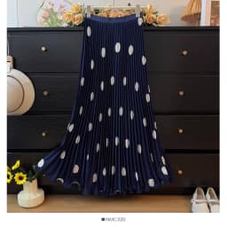 Sweet & Vintage A-Line Pleated Skirts for Tall Women - 2026 Spring Summer High Waist Flowy Skirt