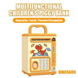 Christmas Gift with Box for Girls Boys Electronic Savings Tank Automatic Paper Rolling Simulated Facial Fingerprint Recognition