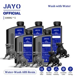 JAYO Water Washable 3D Resin 5pcs/set 3D Printer Resin 405nm UV Standard Rapid Photopolymer Resin for LCD/DLP/SLA 3D Printer