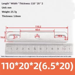 1Pc 304 Stainless Steel Thickened Double Hole Straight Flat Gasket - Bolt Fastening Blocking Plate Hardware Accessory