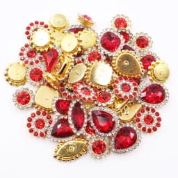 50pcs Mixed Sunflower Claw Sew On Rhinestones Trim Shiny Crystal Stones Glass Beads Gold Flatback Sewing Rhinestones for Clothes