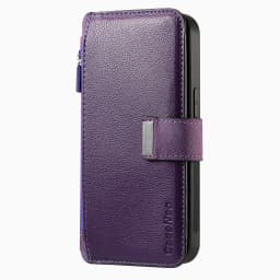 For iPhone 15 14 13 12 11 XS Max XR 8 7 6 Plus Wallet Case, Zipper Storage Design, Detachable Magnetic Flip Folio Cover