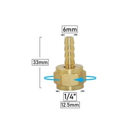 Brass 1/8' 1/4' 3/8” Female Thread To 5/6/7/8/9/10mm Hose Barb Connector Rotatable Thread Pipe Fitting Copper Coupler
