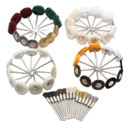 60PCS Jewelry Polishing Mop Brushes Cloth Buffer Polisher Wheel Kit with Drill Bit Storage Case Grinding Tool Tip Stand Organize
