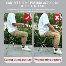 Foldable Cane Easy To Carry Seat Portable Stool Folding Chair Non Slip Handle Super Light Walking Stick For Outdoor Walking