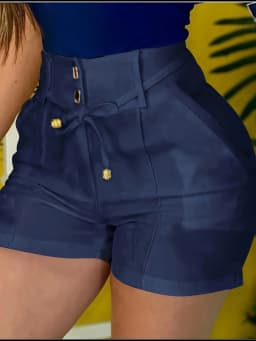 Women Poland Style Solid Color High Waist Casual Shorts Length Bermuda Shorts Versatile Daily Streetwear Chic Ladies Bottoms