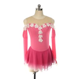 Figure Skating Competition Training Dress Customized Girls' Light Blue Long Sleeve Artistic Gymnastics Performance White Flowers