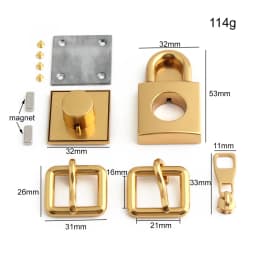 4/10Sets Metal Clasp Lock Snap Hook For DIY Leather Craft Handbag Shoulder Purse Briefcase Catch Buckles Whole Set Accessories