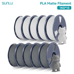 SUNLU 10Roll PLA Matte Filament 1.75mm 1kg Spool (2.2lbs) Smooth Matte Finish Neatly Wound Filament Fit Most FDM Printer