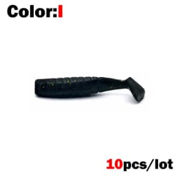 OUTKIT 10Pcs/lot Wobblers Rockfishing Soft Lures Rubber Soft Baits 4cm 1g Fishing Soft Worm Artificial Baits Bass Silicone Fish
