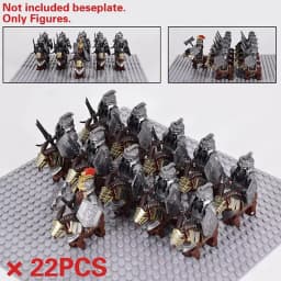 Mini Middle Ages Lord Rings Medieval Dwarf Wild Boar Goat Chariot Army Figures Building Blocks Bricks Kids Toys Christmas Gift