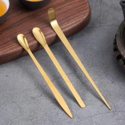 Stainless Steel Tea Needle Stick Gold Silver Matcha Spoon Tea Scoop Tea Ceremony Teaware Kitchen Tool Cleaning Pot Measuring Tea