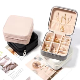 1 Pc Portable Travel Mini Jewelry Box Leather Jewelry Ring Necklace Organizer Case Storage Gift Box Girls Women