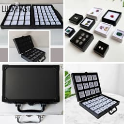 Portable Travel Gems Box Show Gemstone Storage Case Beads Diamond Pendant Exhibition Box Shockproof Gem Jars Exhibition Tray