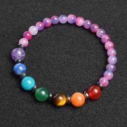 7 Chakra Bracelet Natural Gem Stone Beads Bangle Women Crystal Healing Anxiety Jewellery Mandala Yoga Meditation Bracelets Gift