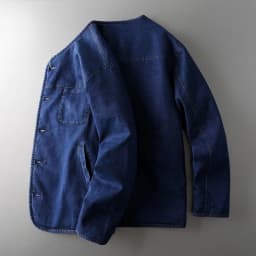 American Retro Men's Denim Cotton Jacket Original Tail Single Thickened Casual Style Youth Popular Pure Color Button Closure