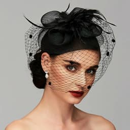 Birdcage Bride Veil Wedding Hair Accessories Flowers Feather Mesh Veil Face Cover Multi Colors Korea Japan Black White