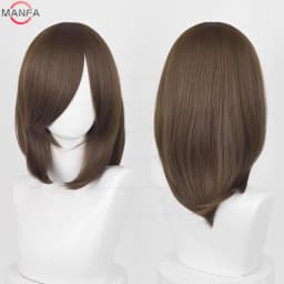 40cm Medium Basic Anime Cosplay Wig Bang Blond Black White Red Pink Green Brown Gold Blue Heat Resistant Synthetic Hair Wigs