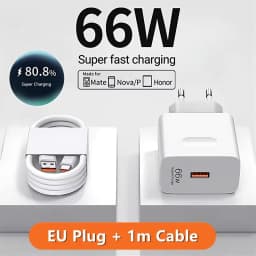66W 6A Super Fast Charger For Huawei Mate 40 50 60 P50 P60 Nova 12i 13i Pro HONOR 200 Lite X8 X9 Type C USB Quick Charging Cable