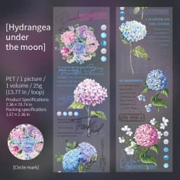 2m/roll Junk Journal Collage Material Stickers Creative Text Plants Flowers PET Masking Tape Scrapbook DIY Supplies Stickers