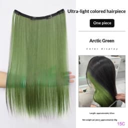 Synthetic Colored Highlighting Clip-in Hair Extensions Long Straight Ear-hanging Dyeing Wig Piece Color Thin Seamless Fake Hair