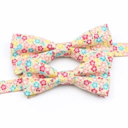 Cotton Floral Parent-Child Bowtie Set Bow Tie Necktie For Men Wedding Party Business Suits Gravata Pink Yellow Butterfly Cravats