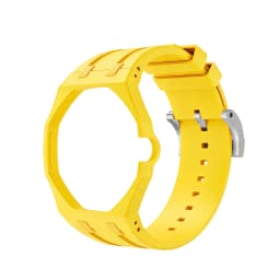 2in1 Bioceramic Case&Silicone Strap For Swatch x AP Royal pop Pocket watch bands Modification kit integrated Silicone Wirstband