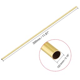 Uxcell 3pcs 1mm 2mm 3mm 4mm 5mm 6mm 7mm 8mm 9mm 10mm OD Brass Round Tube 0.2mm ID Seamless Straight Pipe Tubing 300mm Length