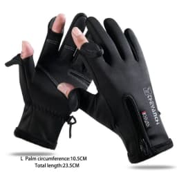 Winter Fishing Gloves 2 Finger Flip Waterproof Windproof Cycling Angling Gloves Warm Protection Fish Angling Gloves