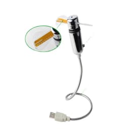 1pcs USB Gadget Mini LED Light USB Fan Desktop Time Display Adjustable Flexible with Realtime Clock New