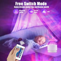 16 Color Starry Sky Ocean Wave Galaxy Projector Light Auto Rotate Remote Control USB Powered LED Ambient Night Light Party Decor