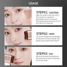 Light and Moist Hydrating Foundation, Natural-Looking, Moisturizing, Shiny, Thin and Lightweight, Double-Headed Makeup Foundation That Rotates for Easy Use, with Its Own Brush, Waterproof, Easy to Apply Makeup, and Easy for Beginners to Use.