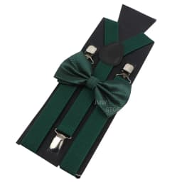 Adjustable Elastic Leather Suspenders Bowtie Set Men Women Baby Blue Braces Straps For Wedding Y-Back Shirt Accessories Gift