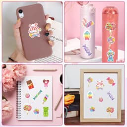 500Pcs Candy Party Sticker Roll -Cute Dessert Decal for Gift Laptop Bottle Scrapbooking Luggage Computer Envelope Decor for Kids