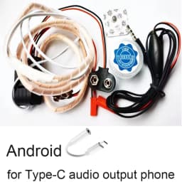 Copper Coil Audio Sender Voice Inductive Transmitter Induction Earphone Loop for Nano Magnet Earpiece Hearing Aids 3.5"/type-c