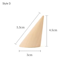 Vintage Natural Unpainted Wood Finger Cone Ring Holder Bague Jewelry Display Stand Organizer Storage Rack Showcase for Exhibit
