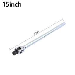 1/2'' Drive Breaker Bar Wrench Socket 10/15/18inch Extension 180-Degree Cr-V Flex Head and Engraved Non-slip Handle Repair Tools