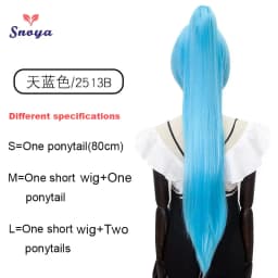 Snoya Synthetic 80cm Versatile Long Straight Claw Clip Ponytail Extensions for Ancient Costume Design Red Purple Pink Blue Black
