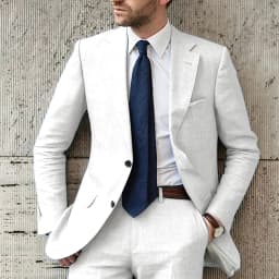 Blue Men Suits Elegant Full Set Notch Lapel Single Breasted Luxury 2 Piece Jacket Pants Slim Fit Wedding Costume for Groom 2024