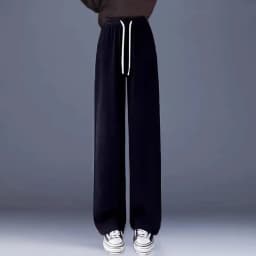 Thickened Fleece Women's Bell Bottom Pants Autumn Winter Warm Casual Trousers Vintage Polyester Fiber High Waist Loose Fit