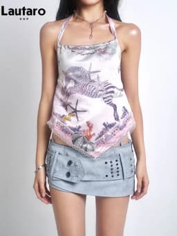 Lautaro Spring Summer Sexy Pu Leather Micro Mini Shorts Women with Studded Embroidered Belt Low Waist Streetwear Buttoms 2026