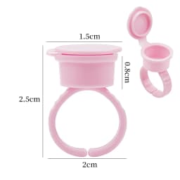 50 Pcs Tattoo Pigment Ink Ring Cups Eyelash Extension Glue Holder Container With Lid Cover Cap Permanent Makeup Tools