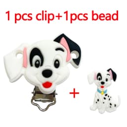 2pcs/set Silicone Cartoon Animal Pacifier Clip Molar Bead DIY Pacifier Chain Jewelry Accessories