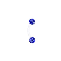 Coated Crystal Silicone 16g 1.2mm Eyebrow Ring Flexible Bioflex 6/8/10/12mm Bar Monroe Lip Curved Barbell Piercing