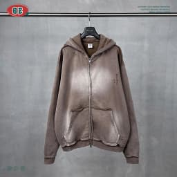 Men's Zip Up Hoodies Y2k Distressed Washed Oversize Cardigan Hoodie Plus Plush Tie-dye Fraying Hooded Sweatshirt Autumn Winter