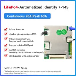 JBD 6S 8S 10S 13S 14S 16S 18S LiFepo4 BMS 24V 36V 48V Smart BMS 20A 30A 40A 50A 60A 80A 100A 120A Balance Lithium 18650 Battery