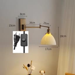 IWHD Nordic Modern LED Wall Sconce Left Right Rotate Pull Chain Switch Bedroom Restaurant Bar Beside Lamp Ceramic Stair Light
